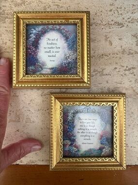 Pair of Gold Framed Inspirational Quote Prints
